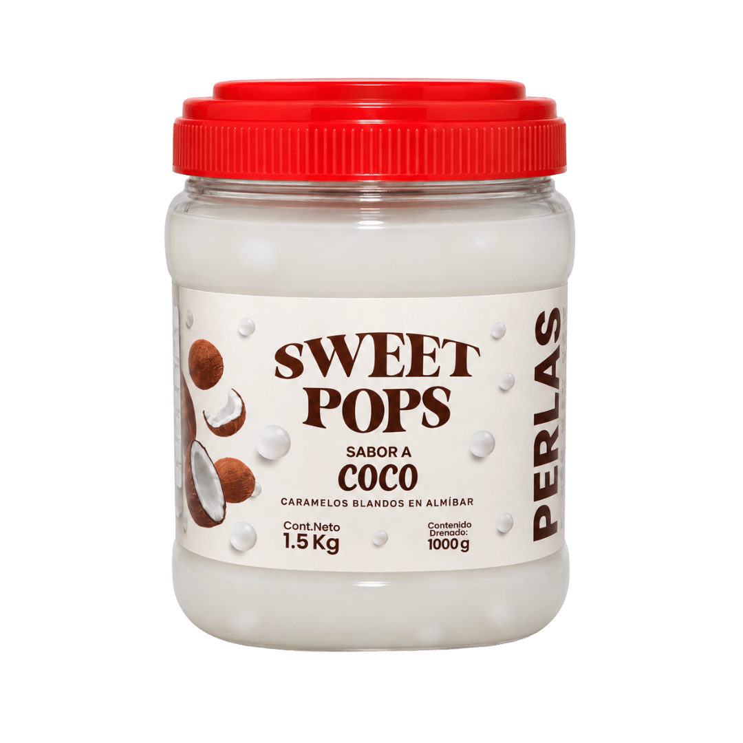 DisenĢo sin tiĢtulo (1) Perlas Explosivas Sabor a Coco 1.5 kg - Imagen 1